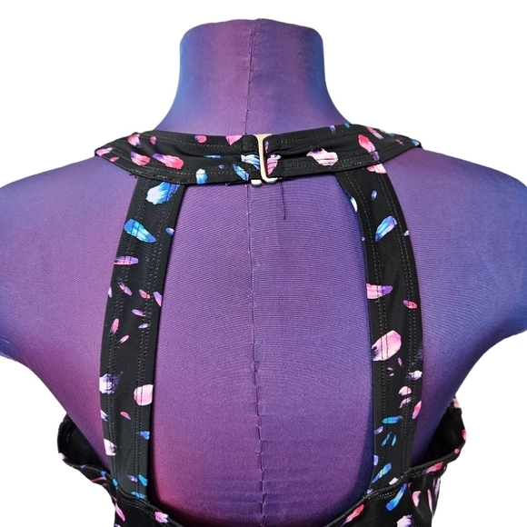 Swim 365‎ One Piece Swimsuit Black with Multi Color Polka Dots Size 18 Plus - Picture 6 of 10